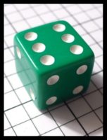 Dice : Dice - 6D Pipped - Green Slightly oversized Opaque - FA collection buy Dec 2010